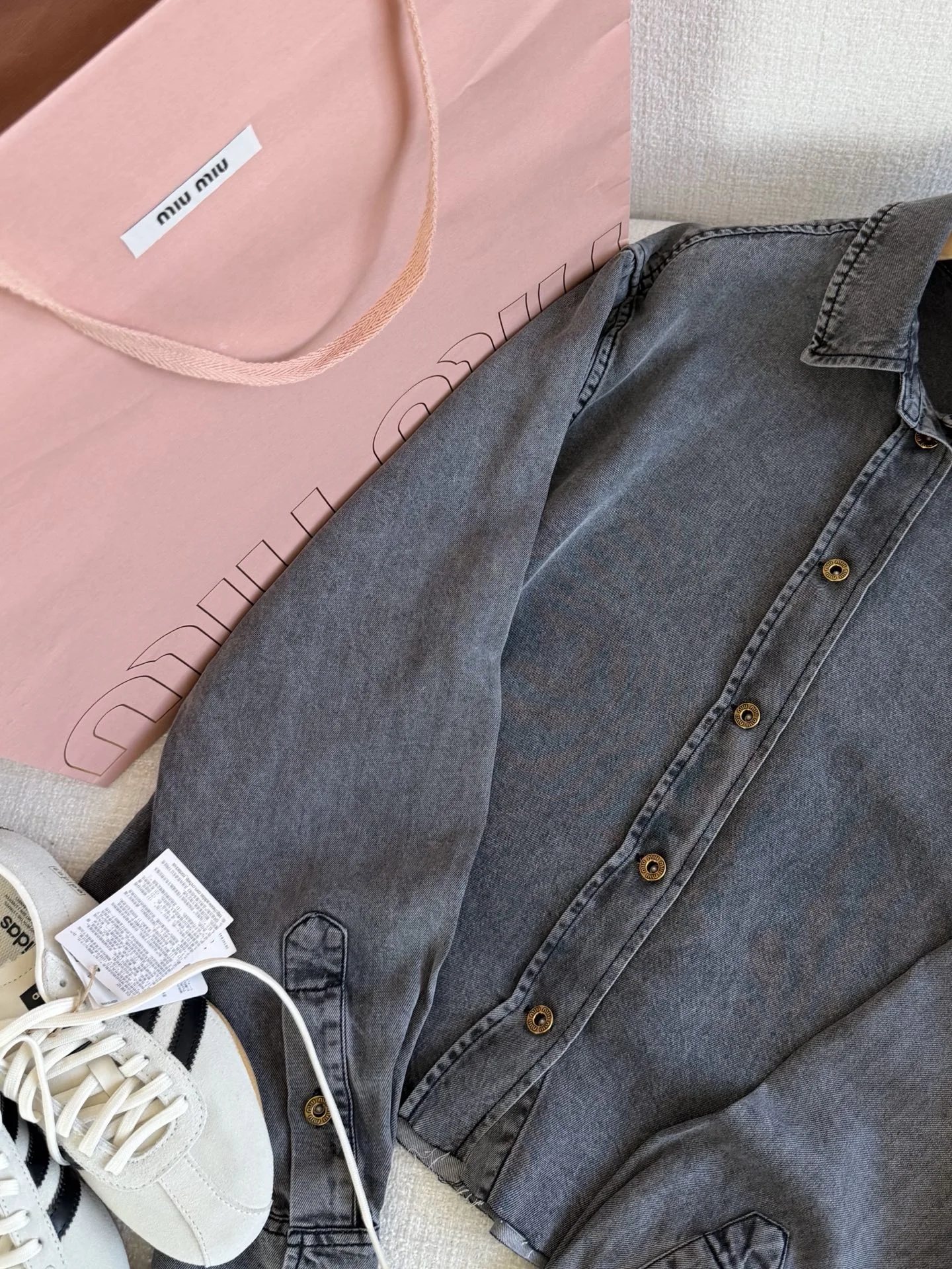 MIU MIU Shirts Denim Grey-Gold S-L B80202609060665 - Image 3