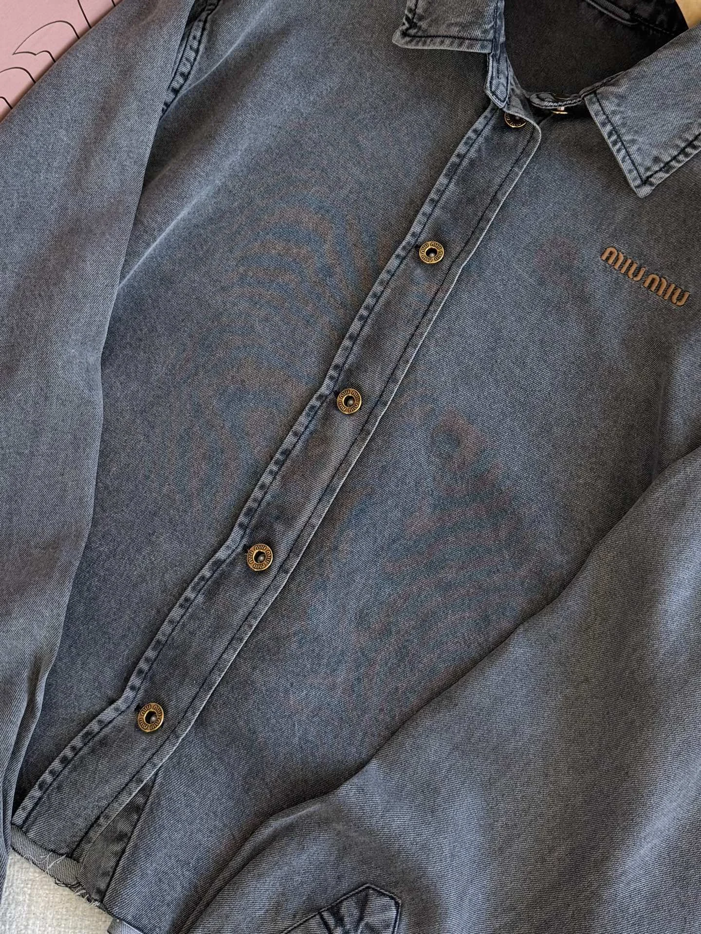 MIU MIU Shirts Denim Grey-Gold S-L B80202609060665 - Image 5