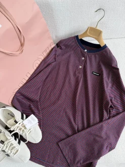 MIU MIU Shirts Maroon-Navy S-L B05202609061038