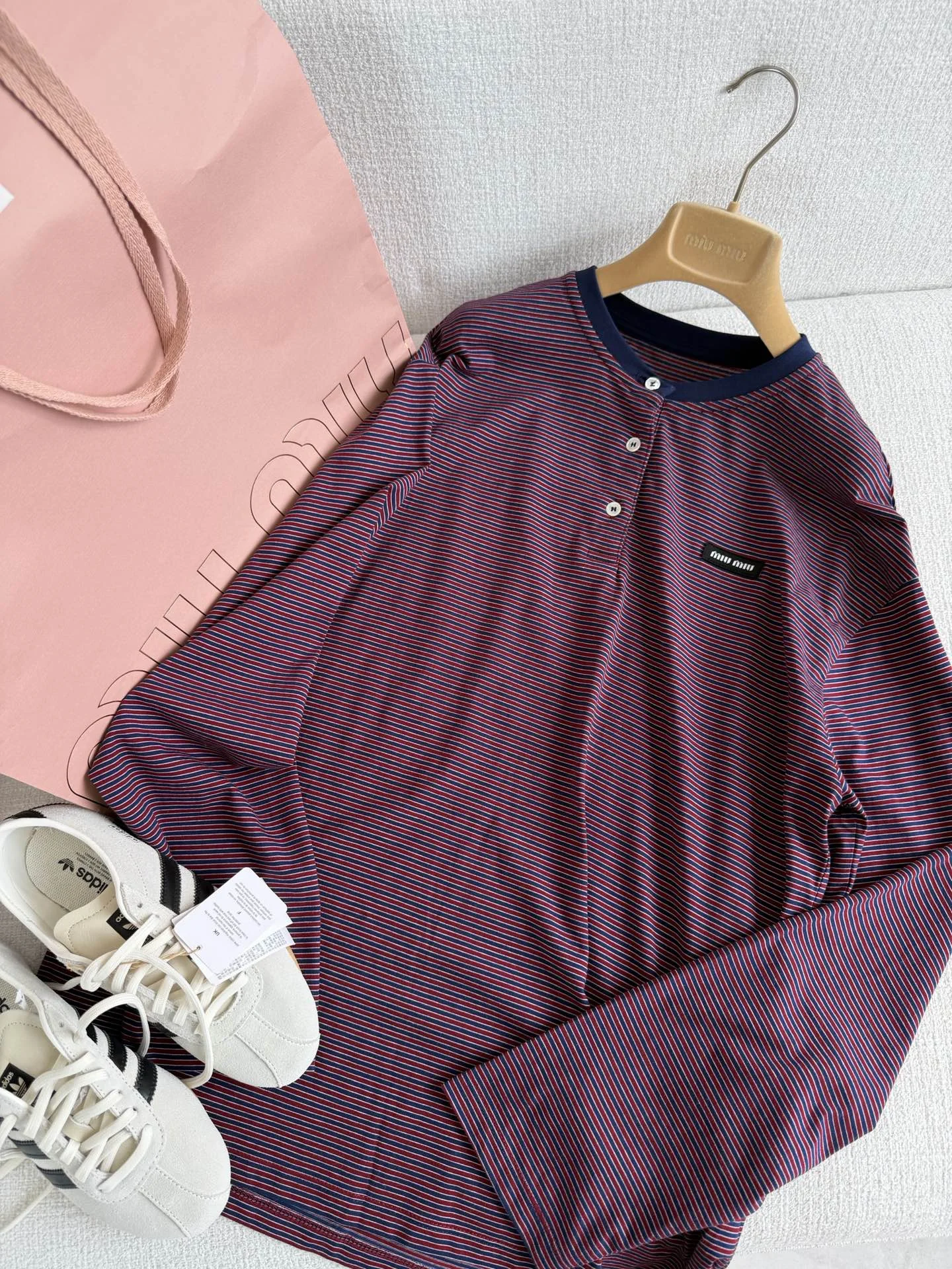 MIU MIU Shirts Maroon-Navy S-L B05202609061038