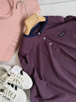 Alternative view of MIU MIU Shirts Maroon-Navy S-L B05202609061038
