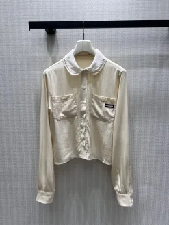 MIU MIU Shirts Silk Cream-White 36-40 C35202609062513