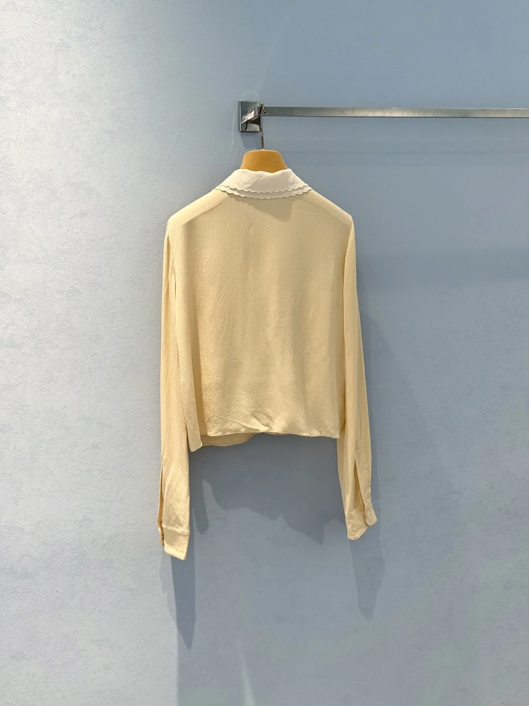 MIU MIU Shirts Silk Yellow-White S-L E10202609060389 - Image 2