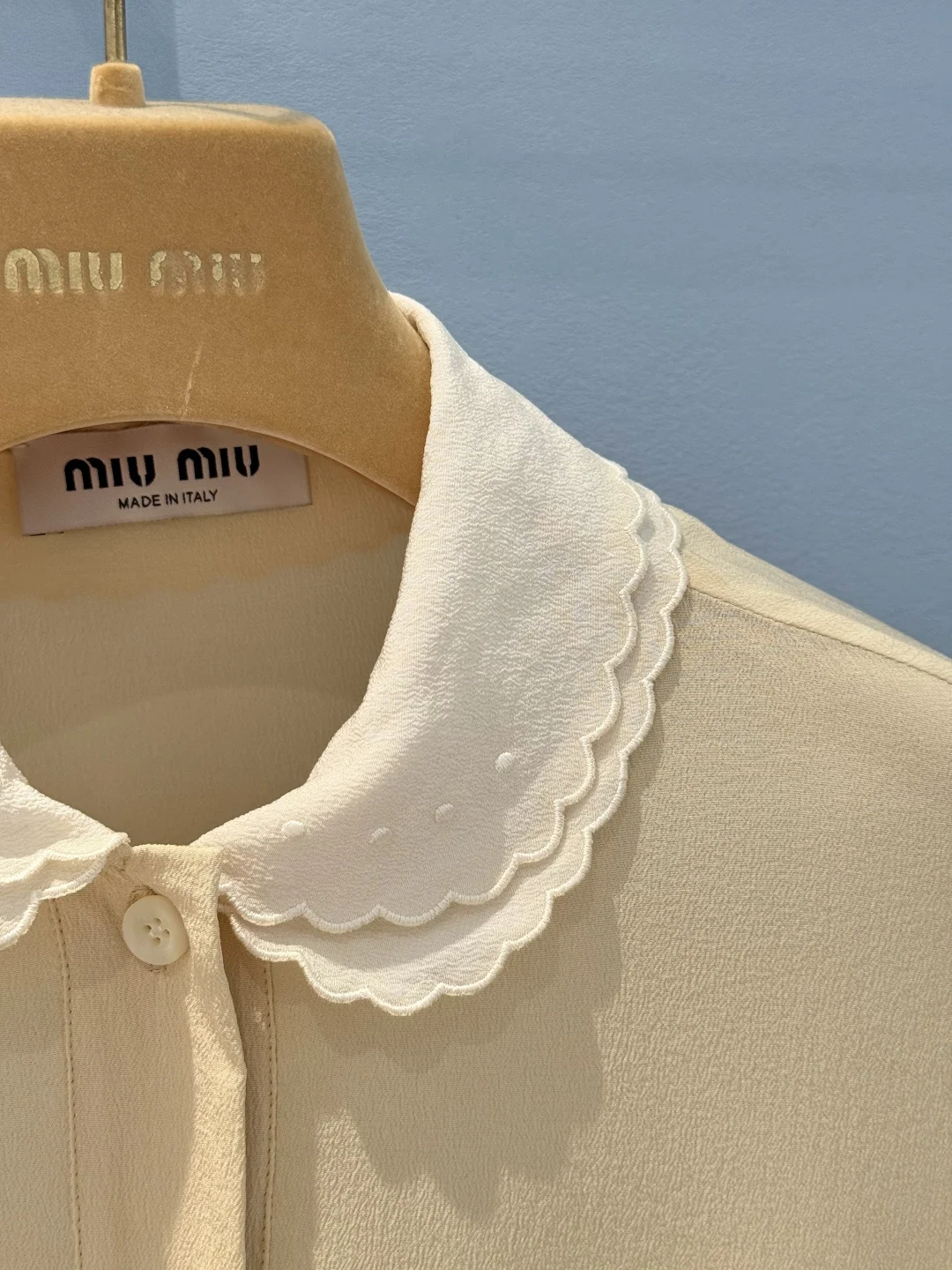 MIU MIU Shirts Silk Yellow-White S-L E10202609060389 - Image 6