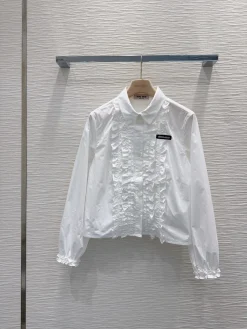 MIU MIU Shirts White-Black S-M-L B45202609062909