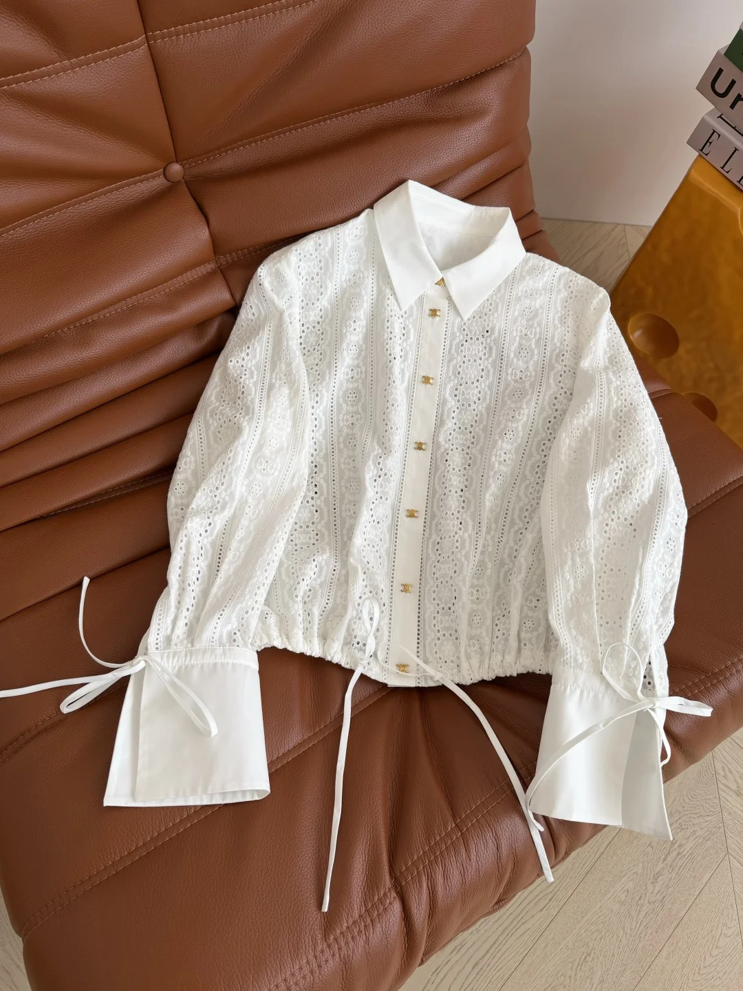 MIU MIU Shirts White-Gold S-L B65202609061739 - Image 7