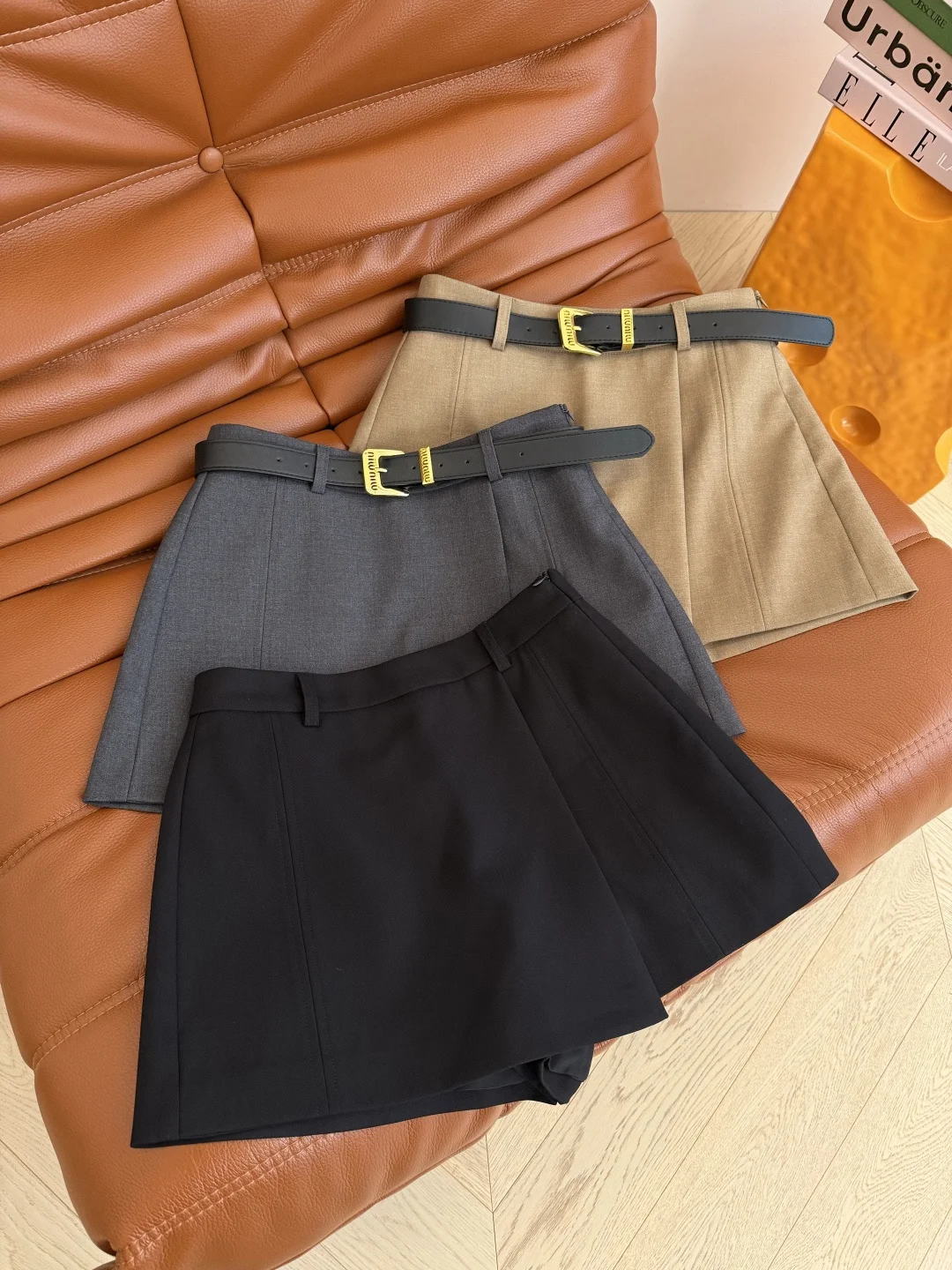MIU MIU Skirts Black-Gray-Khaki S-L B25202609063059