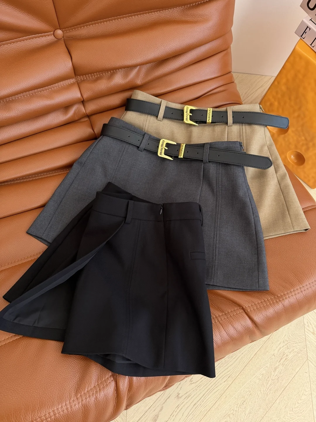 MIU MIU Skirts Black-Gray-Khaki S-L B25202609063059 - Image 9