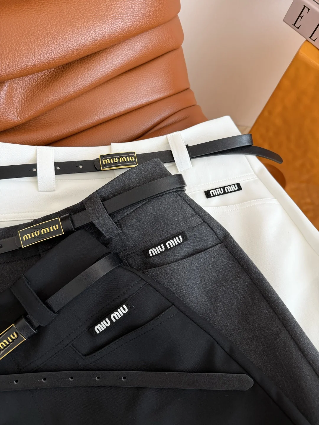MIU MIU Skirts Black-White-Gray S-L B15202609062597 - Image 2