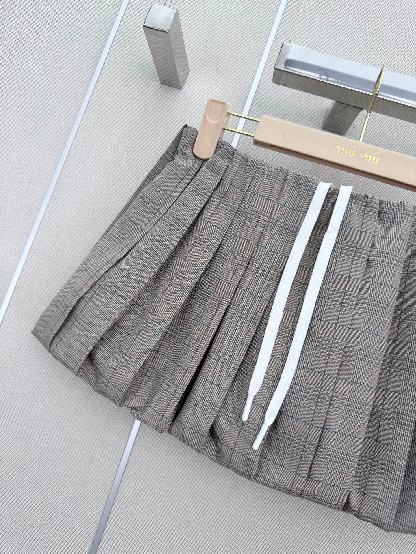 MIU MIU Skirts Brown-White S-L B35202609063483 - Image 2