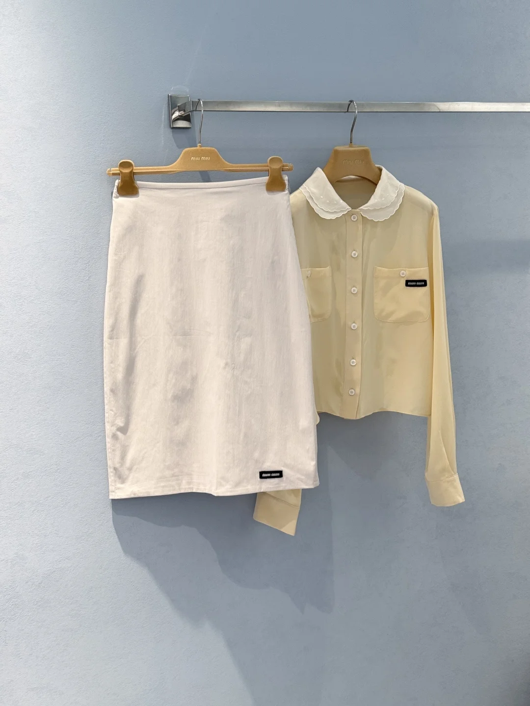 MIU MIU Skirts Cotton Blend Cream-Yellow S-L B50202609060368