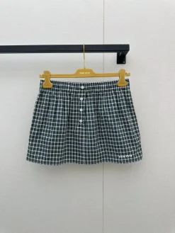 MIU MIU Skirts Cotton Green-White S-L B25202609063243