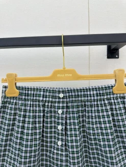 Alternative view of MIU MIU Skirts Cotton Green-White S-L B25202609063243