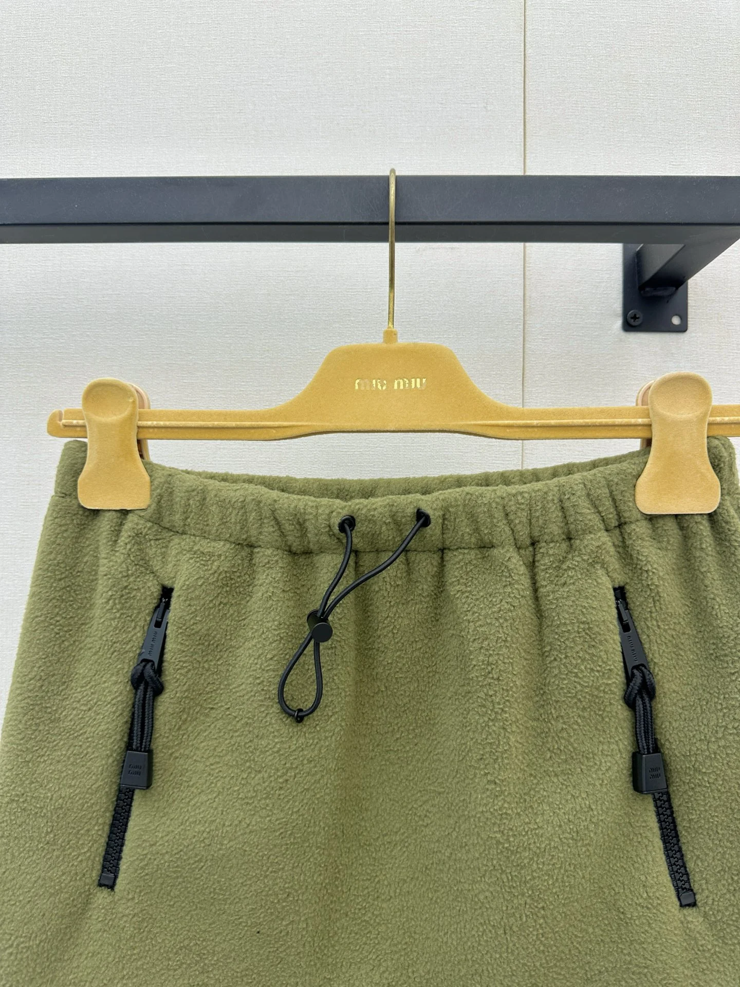 MIU MIU Skirts Fleece Green-Black S-L B45202609060776 - Image 2