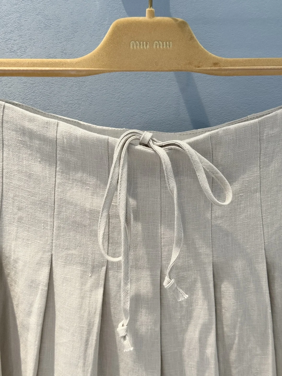 MIU MIU Skirts Linen Beige-White S-L C70202609060392 - Image 4