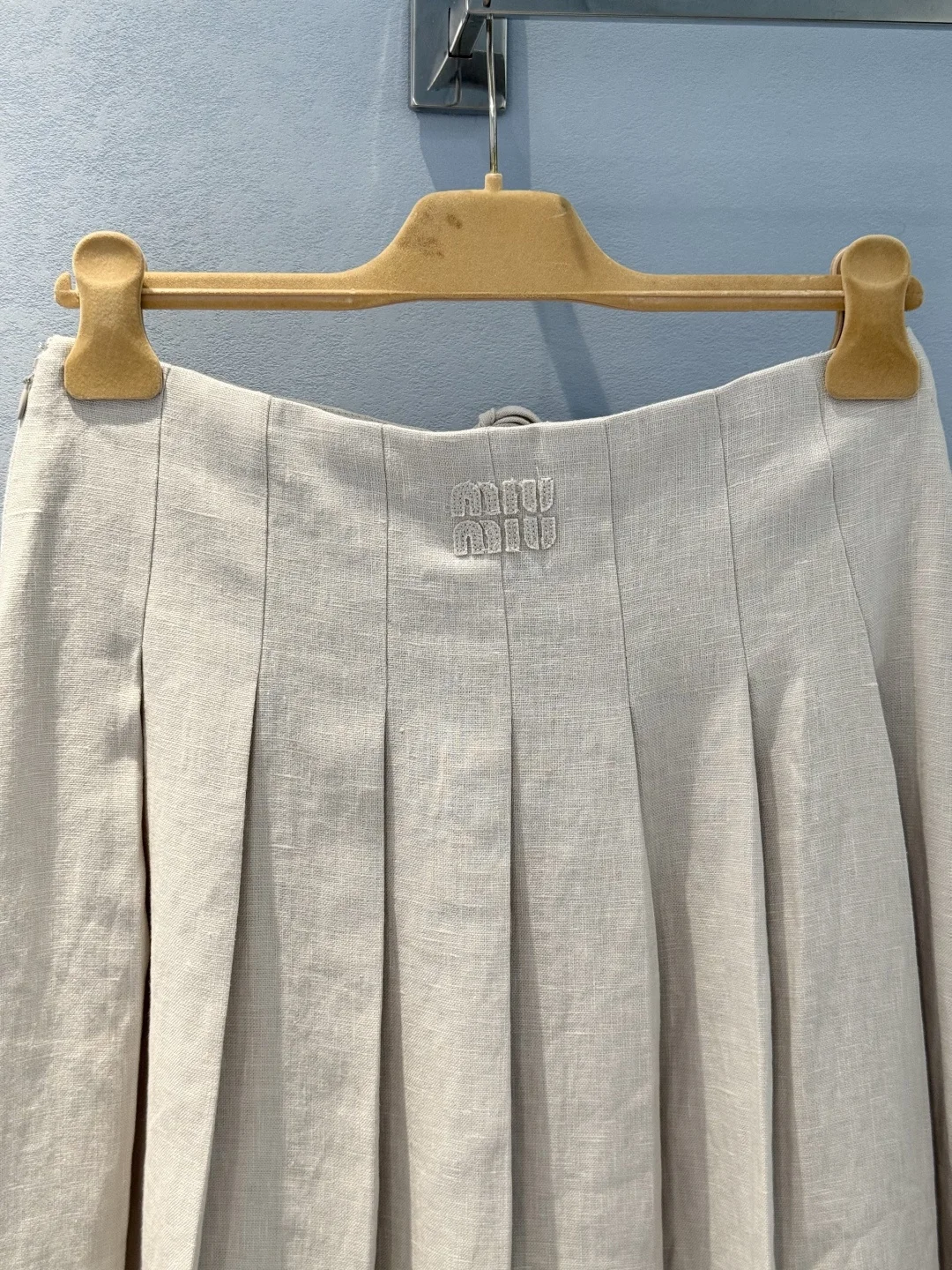 MIU MIU Skirts Linen Beige-White S-L C70202609060392 - Image 6