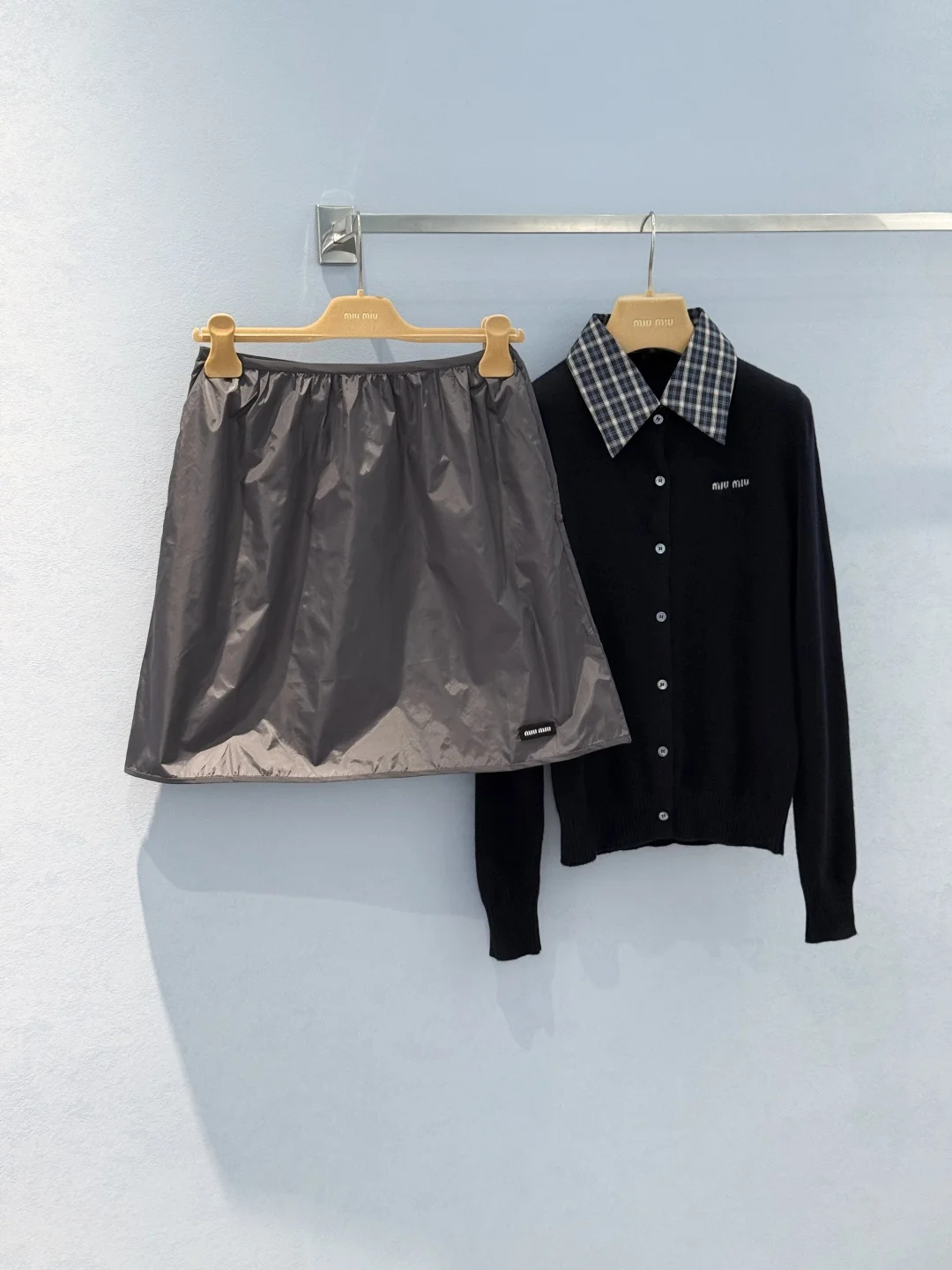 MIU MIU Skirts Nylon Black-Gray S-M-L B20202609060376