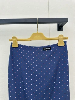 Alternative view of MIU MIU Skirts Silk Blue-Black S-M-L B95202609063244