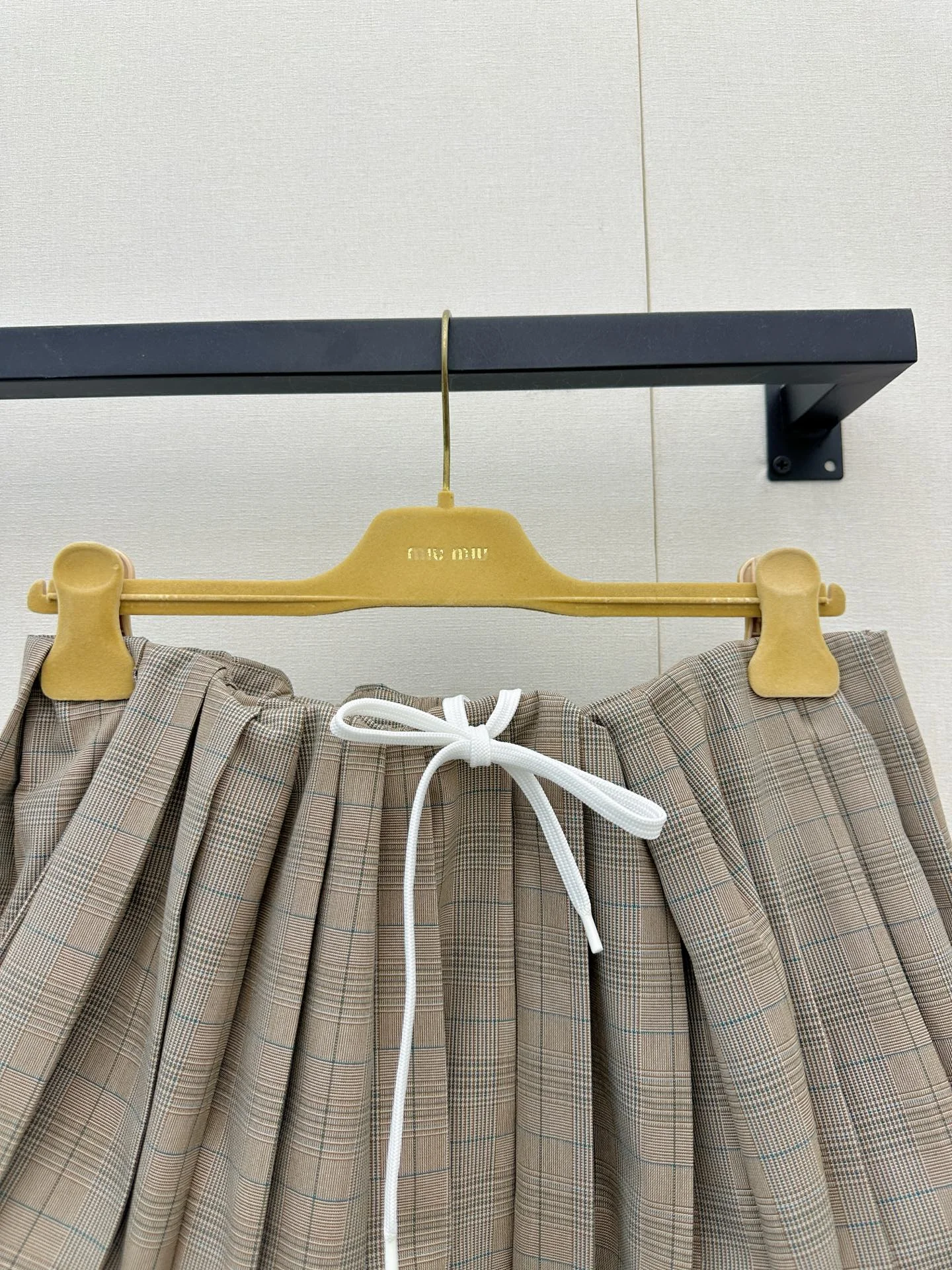 MIU MIU Skirts Woven Fabric Brown-White S-L C15202609060784 - Image 3
