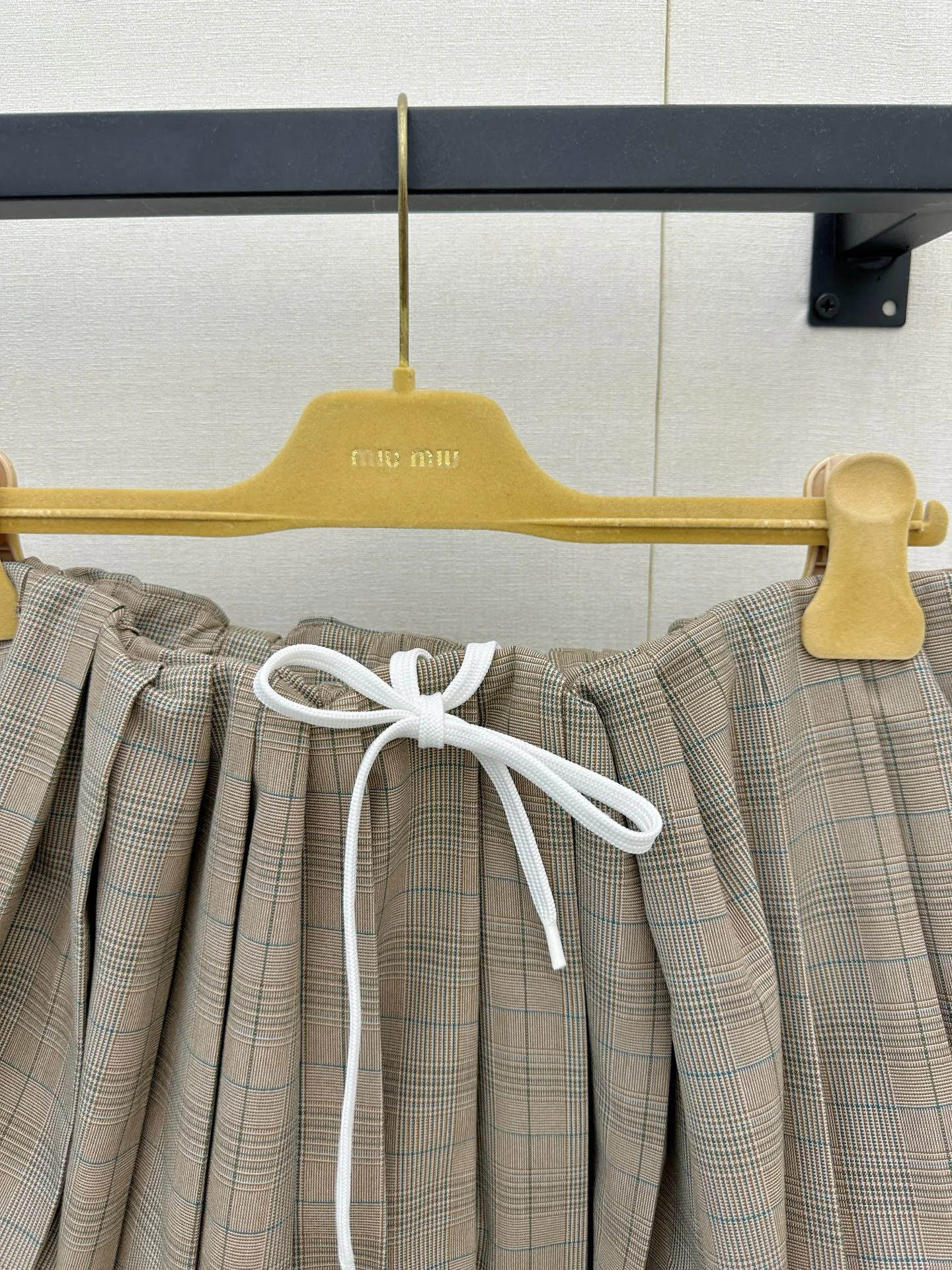 MIU MIU Skirts Woven Fabric Brown-White S-L C15202609060784 - Image 6