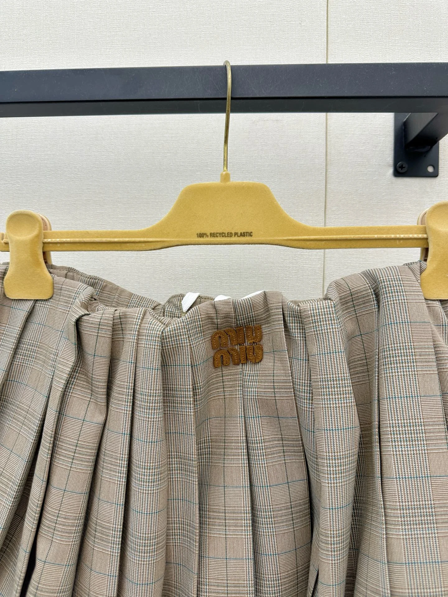 MIU MIU Skirts Woven Fabric Brown-White S-L C15202609060784 - Image 8