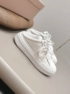 Alternative view of MIU MIU Sneakers Calf Leather White-Black EU35-39 B80202609111511