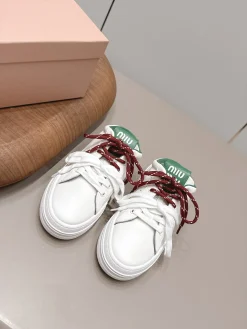 MIU MIU Sneakers Calf Leather White-Green-Red EU35-39 B80202609111510
