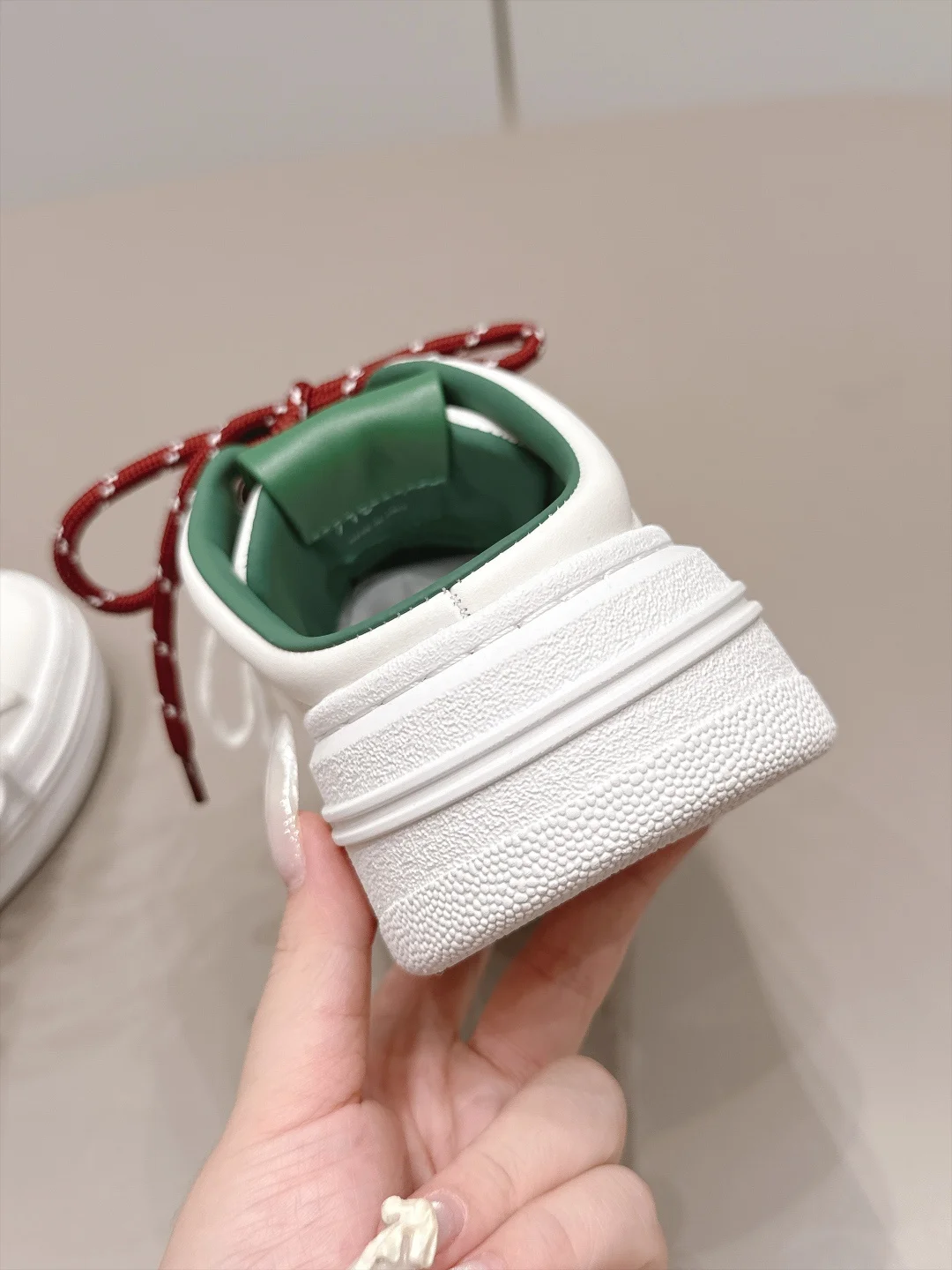 MIU MIU Sneakers Calf Leather White-Green-Red EU35-39 B80202609111510 - Image 9