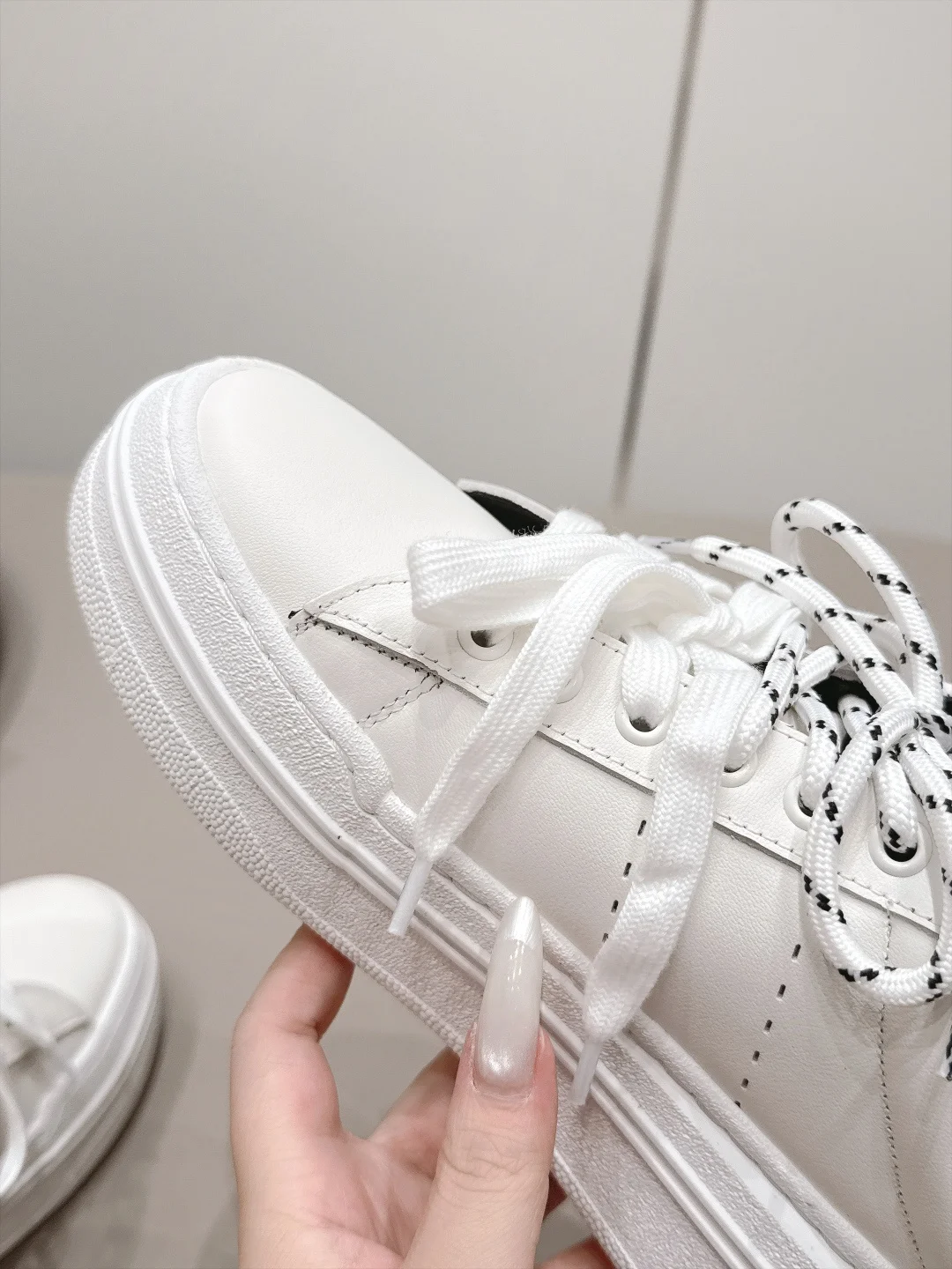 MIU MIU Sneakers Calfskin Leather White-Black EU35-39 B80202609111512 - Image 8
