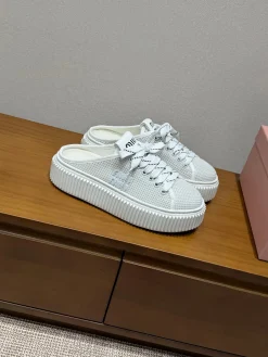 MIU MIU Sneakers Canvas White-Grey B30202609112030