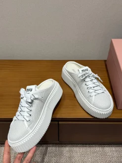 Alternative view of MIU MIU Sneakers Canvas White-Grey B30202609112030