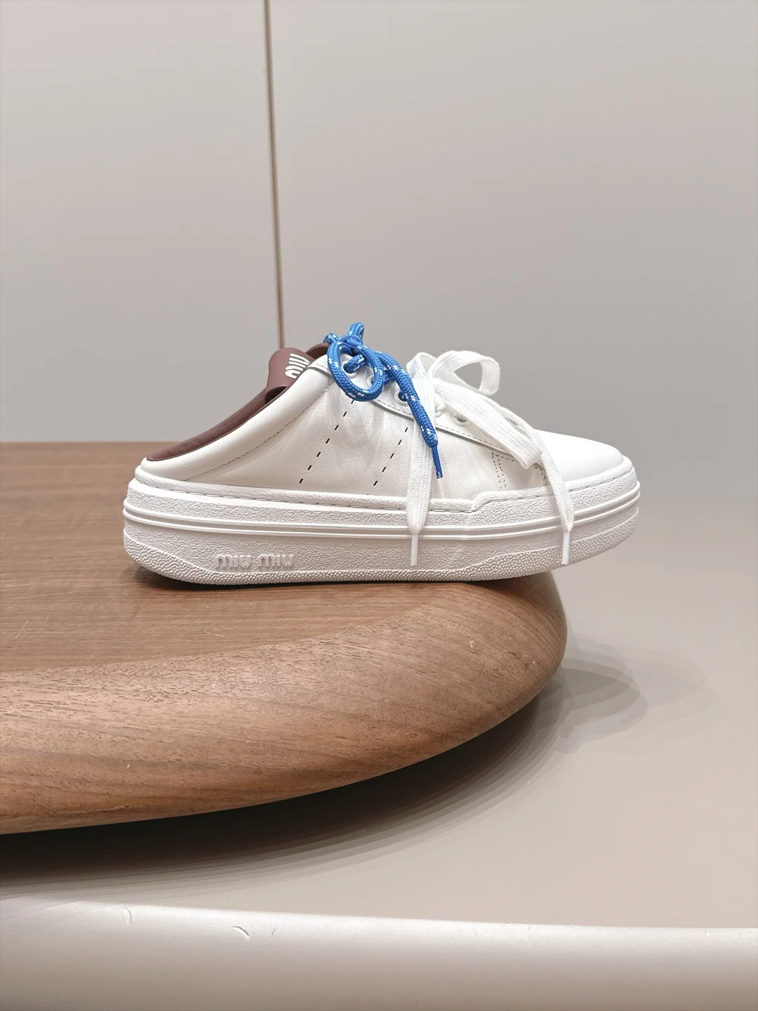 MIU MIU Sneakers Leather White-Blue EU35-39 B80202609111580 - Image 5