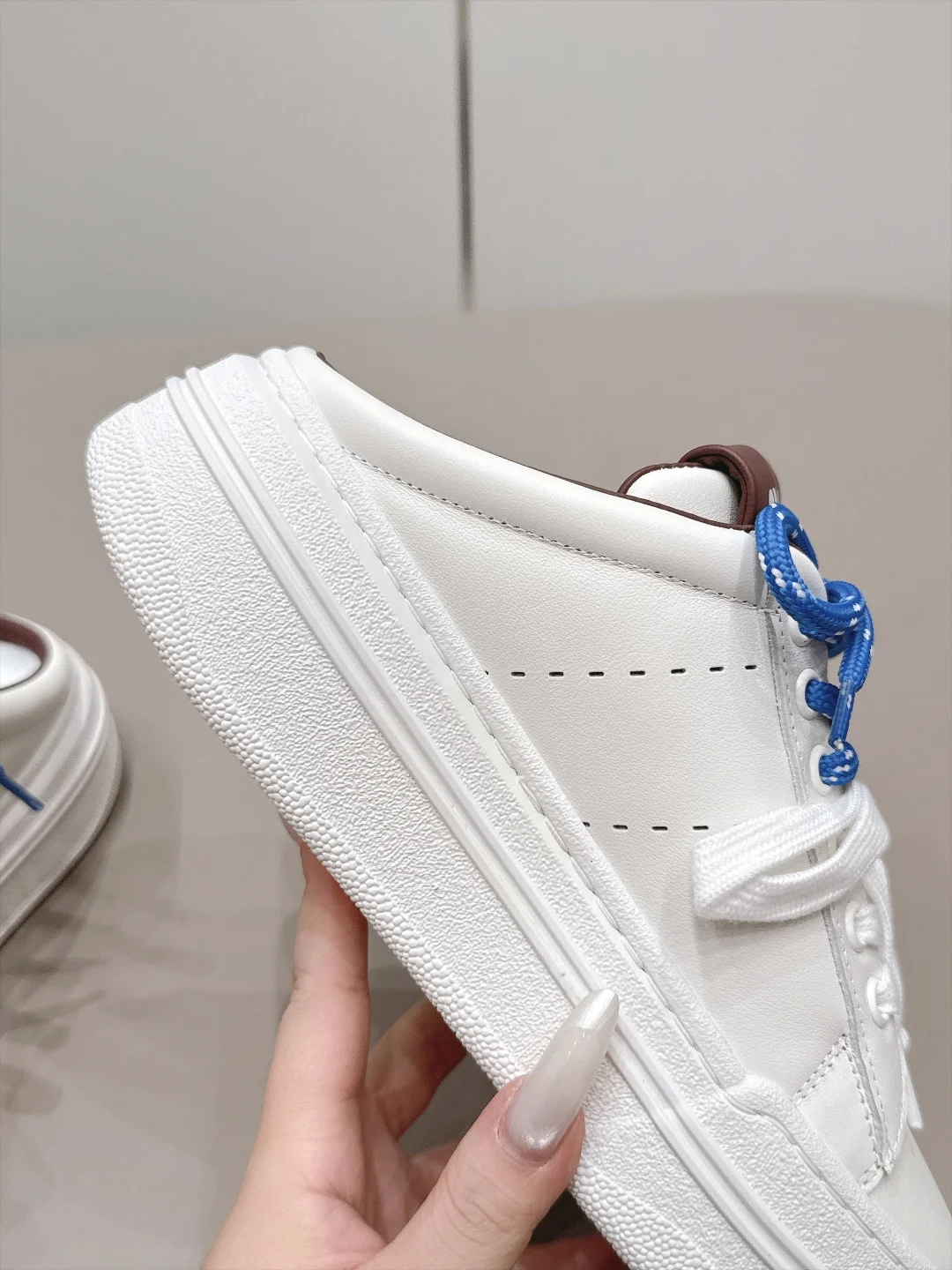 MIU MIU Sneakers Leather White-Blue EU35-39 B80202609111580 - Image 6