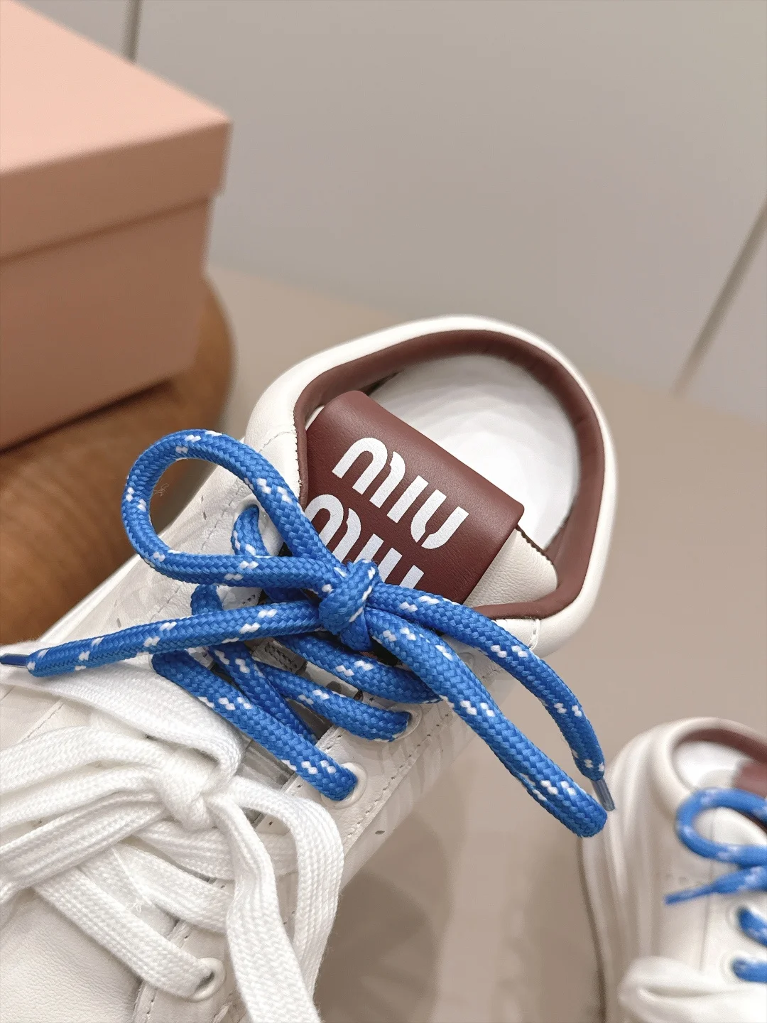 MIU MIU Sneakers Leather White-Blue EU35-39 B80202609111580 - Image 7
