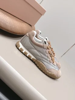 Alternative view of MIU MIU Sneakers Suede Mesh Brown-White EU35-39 B80202609111528