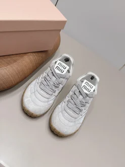 MIU MIU Sneakers Suede Mesh Grey-Brown EU35-39 B80202609111527