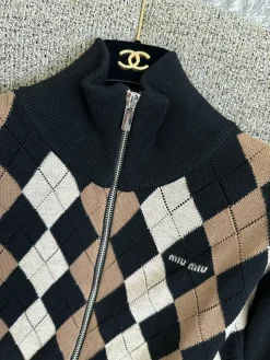Alternative view of MIU MIU Sweaters Black-Tan S-L B55202609062771