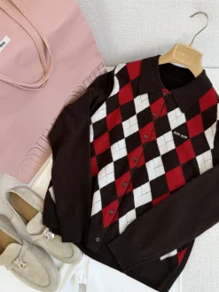 MIU MIU Sweaters Brown-Red-White S-L B70202609061542
