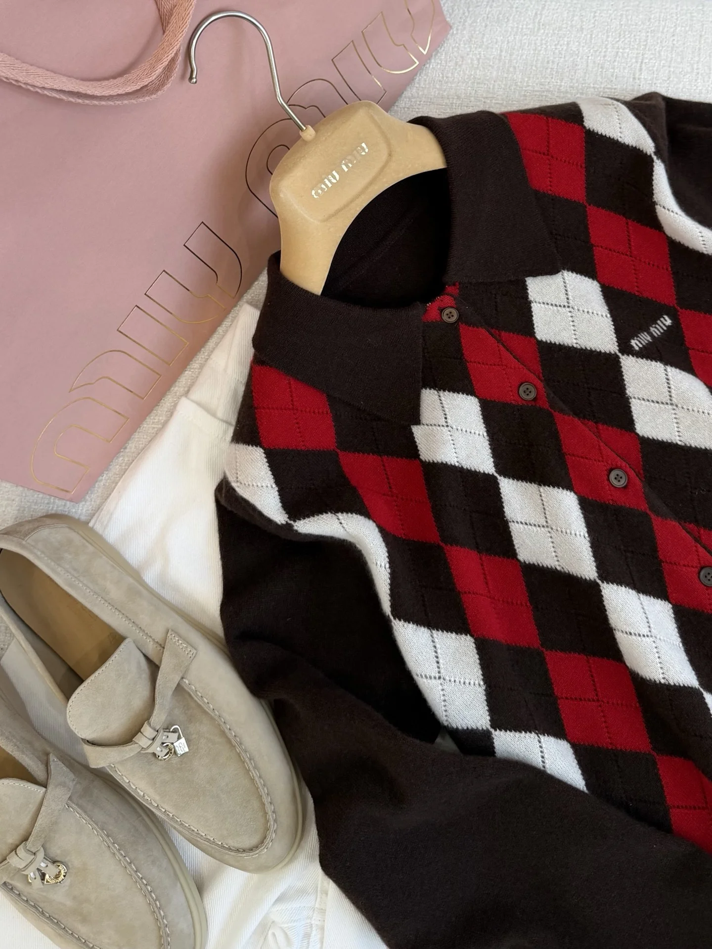 MIU MIU Sweaters Brown-Red-White S-L B70202609061542 - Image 2