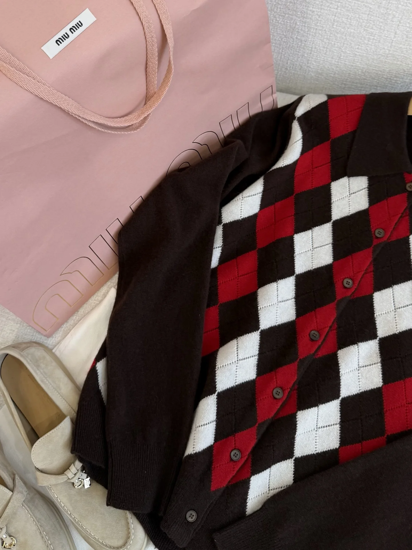MIU MIU Sweaters Brown-Red-White S-L B70202609061542 - Image 3