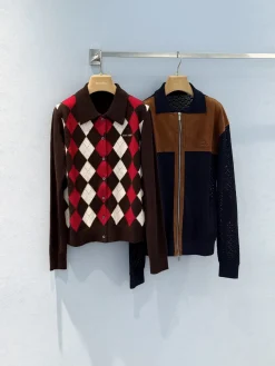 MIU MIU Sweaters Cashmere Brown-Red-White-Navy S-M-L A00202609062309