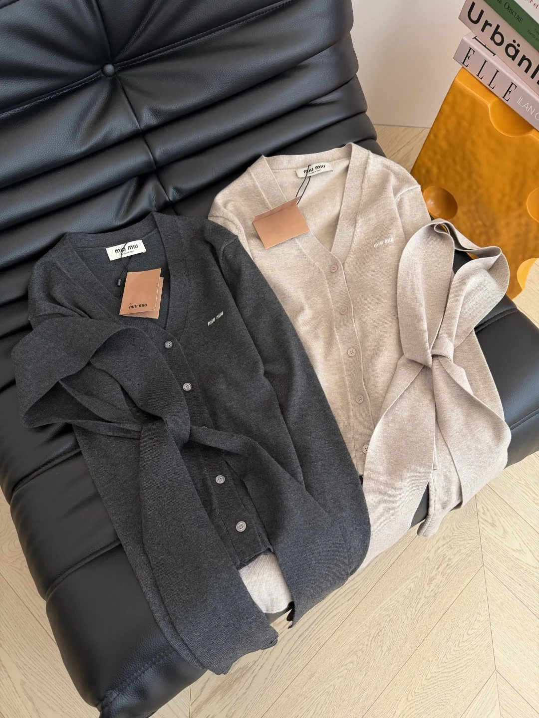 MIU MIU Sweaters Charcoal-Beige S-L B35202609061389