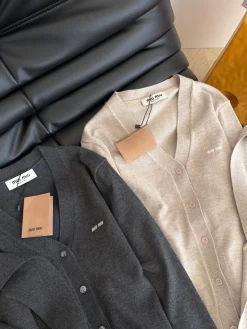 Alternative view of MIU MIU Sweaters Charcoal-Beige S-L B35202609061389