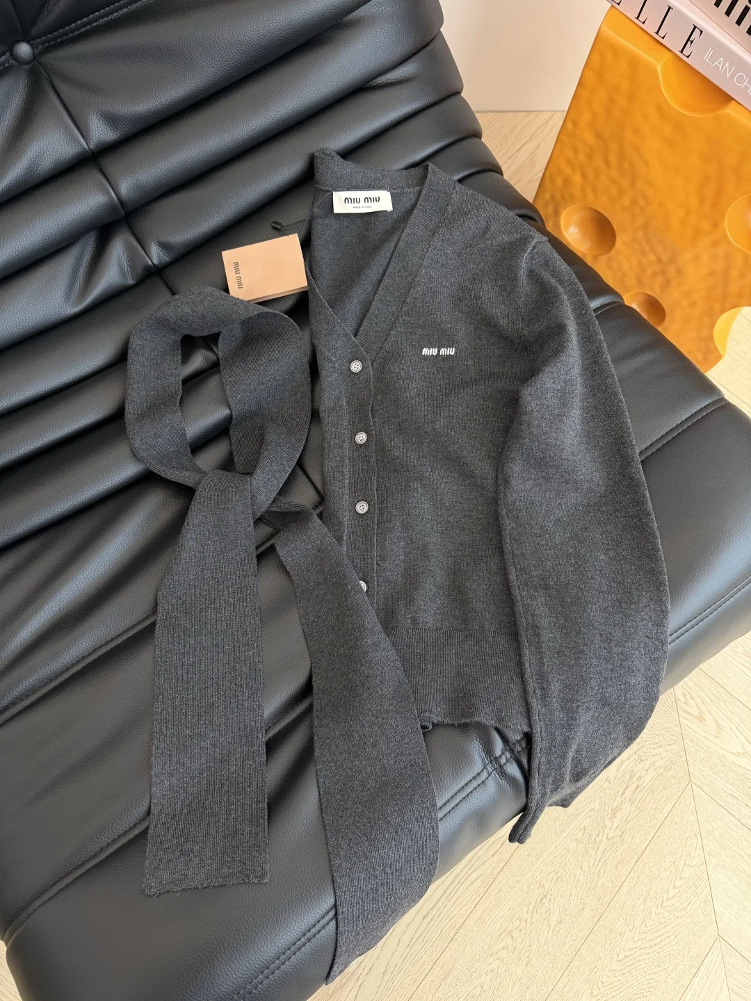 MIU MIU Sweaters Charcoal-Beige S-L B35202609061389 - Image 7