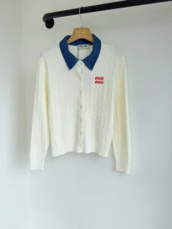 MIU MIU Sweaters Cream-Blue S-L B60202609062846