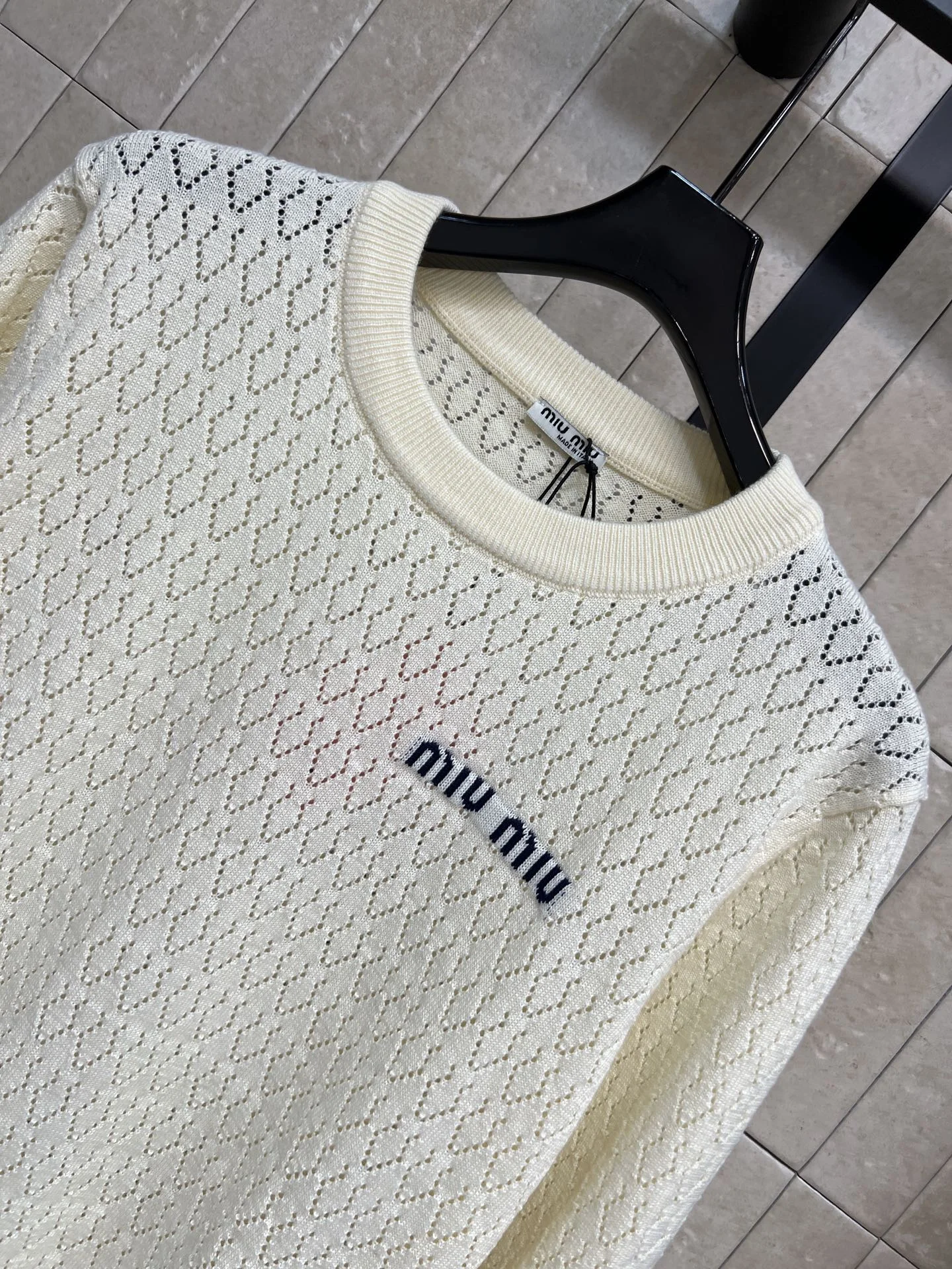 MIU MIU Sweaters Cream-Navy S-L A95202609062481 - Image 2