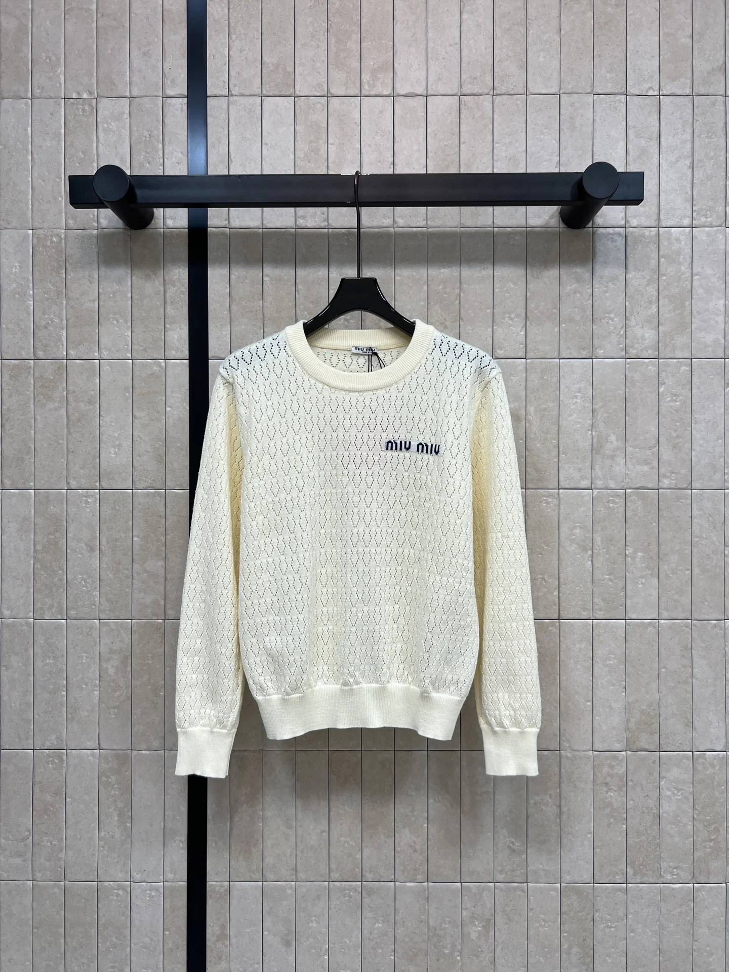 MIU MIU Sweaters Cream-Navy S-L A95202609062481 - Image 4