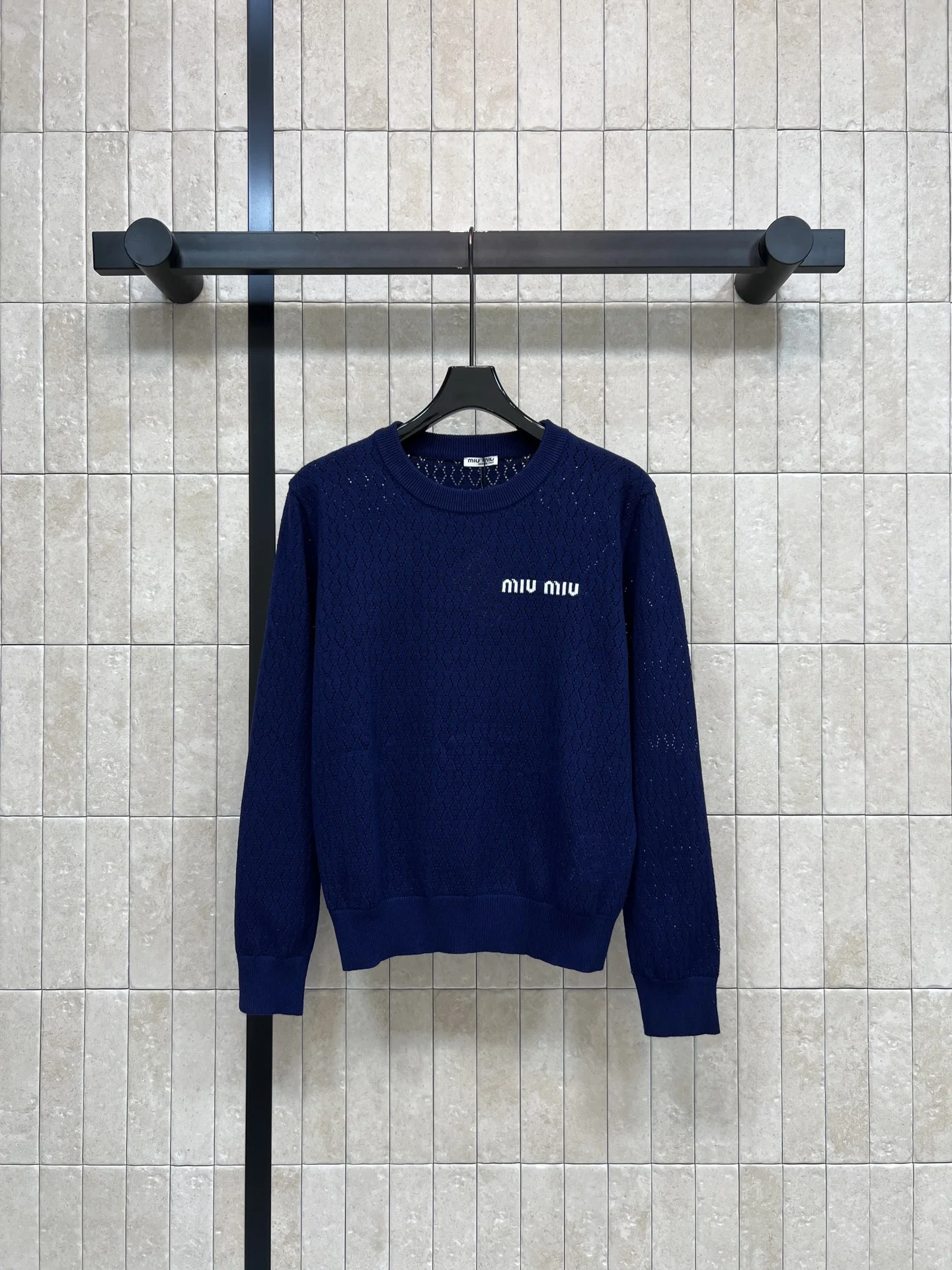 MIU MIU Sweaters Cream-Navy S-L A95202609062481 - Image 5