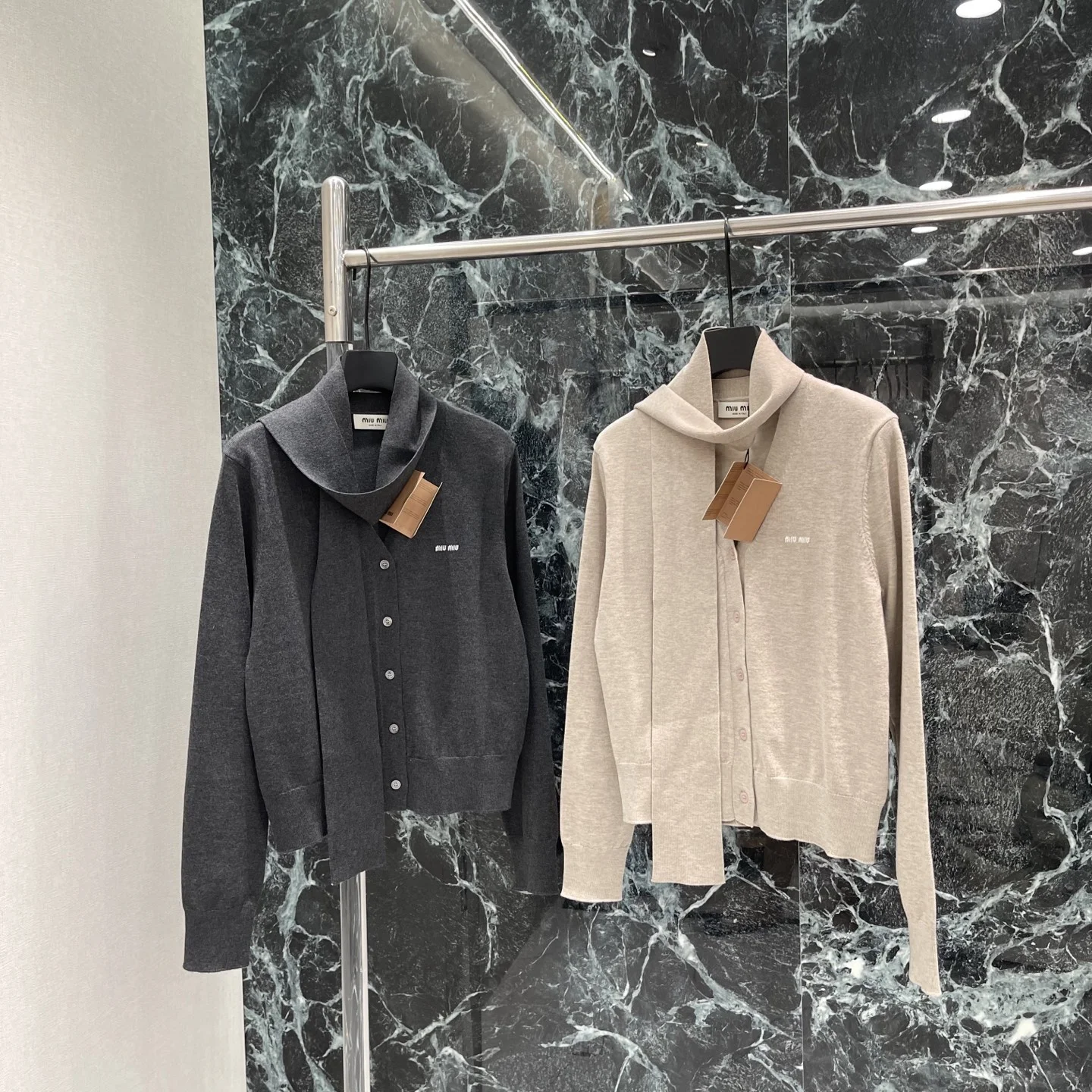 MIU MIU Sweaters Dark Gray-Beige S-L B50202609061644