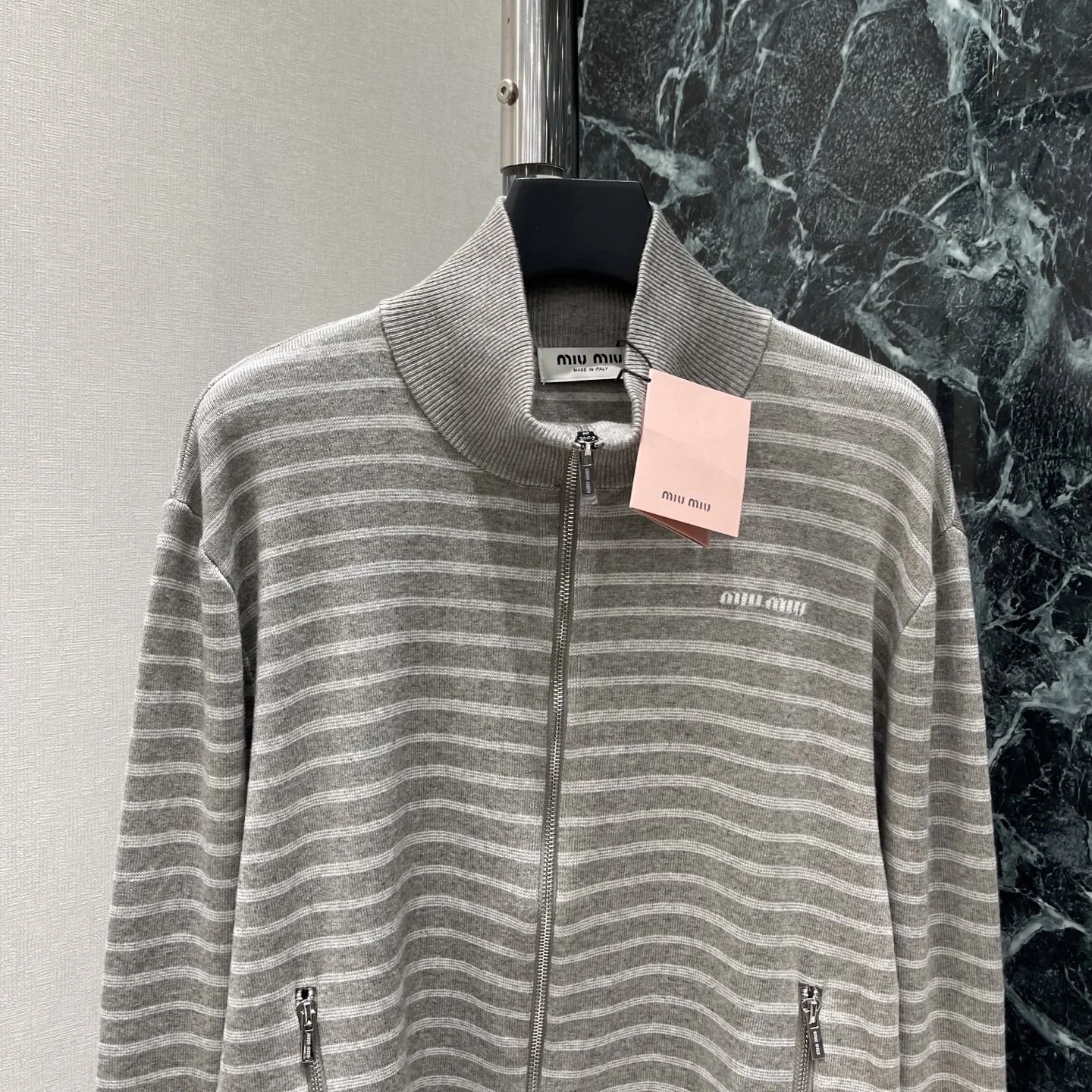 MIU MIU Sweaters Knit Fabric Grey-White S-M-L B80202609061642 - Image 3